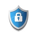 Lock On Shield Icon Protection And Security Concept Royalty Free Stock Photo