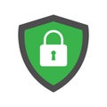 Lock and shield icon, vector illustration, security symbol. Guard safe protection Royalty Free Stock Photo