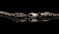 Lock of silver chain isolated on black background Royalty Free Stock Photo