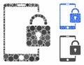 Lock smartphone Composition Icon of Round Dots