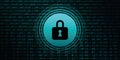 Lock symbol on binary code background digital data Royalty Free Stock Photo