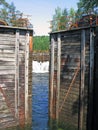 The lock system of Telemark Canal Royalty Free Stock Photo