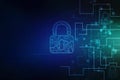 Lock on technology abstract background, Internet security background Royalty Free Stock Photo