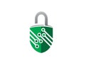Lock technolory symbol guard for logo design illustrator, security tech icon