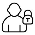 Lock theft icon outline vector. Stop fraud Royalty Free Stock Photo