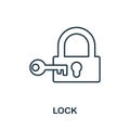 Lock thin line icon. Creative simple design from security icons collection. Outline lock icon for web design and mobile apps usage Royalty Free Stock Photo