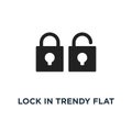 lock in trendy flat style icon. security for your web site desig