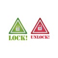 Lock unlock iconsymbol for your web site design Royalty Free Stock Photo