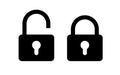 Lock unlock icon set black color Royalty Free Stock Photo