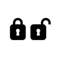 Lock unlock icon ui simple style flat illustration Royalty Free Stock Photo