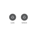 Lock and Unlock Padlock Button Icon Vector in Flat Style Royalty Free Stock Photo