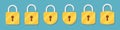 Lock and unlock padlock icons collection in a flat design Royalty Free Stock Photo