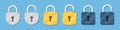 Lock and unlock padlock icons collection in a flat design Royalty Free Stock Photo