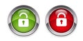 Lock unlock Button Icon Glossy 3D Royalty Free Stock Photo