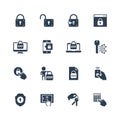 Lock and unlock icons in glyph style Royalty Free Stock Photo