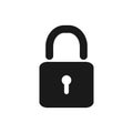 Lock and unlocked vector icons security padlock, password, privacy symbol for graphic design, logo, web site, social media, mobile Royalty Free Stock Photo