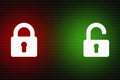 Lock, Unlocking hacking concept Stock photo, cyber security background Royalty Free Stock Photo