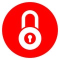 Lock vector icon, closed sign