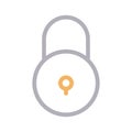 Lock thin line color vector icon Royalty Free Stock Photo