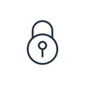 lock vector icon isolated on white background. Outline, thin line lock icon for website design and mobile, app development. Thin Royalty Free Stock Photo