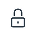 lock vector icon isolated on white background. Outline, thin line lock icon for website design and mobile, app development. Thin Royalty Free Stock Photo