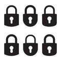 Lock vector icon, set of padlock icons Royalty Free Stock Photo