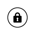 Lock vector icon, unlock symbol. Simple, flat design, Solid icons style for business, social media, web and mobile app Royalty Free Stock Photo