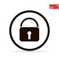 Lock vector icon with white background. Icons closed lock. Symbols security. Isolated grey signs on white background. Flat vector Royalty Free Stock Photo