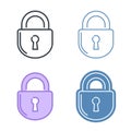 The lock vector outline icon set. Data protection concept