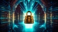 lock Visualize the Concept of secure browsing and encrypted communication with a padlock data encryption, Generative AI Royalty Free Stock Photo