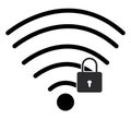 Lock wifi icon on white background. password Wi-fi symbol. Wifi security sign. flat style
