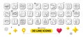 Lock, Windmill turbine and Info line icons pack. For web app. 3d design elements. Vector