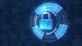 Lock Your Personal Data Digital Technology Futuristic Hud Equalizers Background