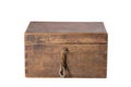 Lockable old wooden box. Container for storing small items with a closed lid Royalty Free Stock Photo