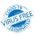 Covid-19 Virus Terminated Virus Free Stamp Royalty Free Stock Photo