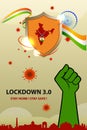 Lockdown 3.0 extended lockdown. Stay home stay safe. New lockdown divided into green orange and red zone. India will fight against