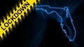 Lockdown Florida, outline map Coronavirus, Outbreak quarantine Royalty Free Stock Photo