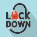 Lockdown Font Icon. Locking Down to Prevent Corona Virus Or Covid-19 Not to Spread Widely