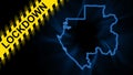 Lockdown Gabon, outline map Coronavirus, Outbreak quarantine