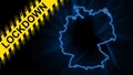Lockdown Germany, outline map Coronavirus, Outbreak quarantine