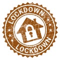 Lockdown Stamp with Red Ink Vector Royalty Free Stock Photo