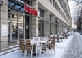 Restaurant in lockdown in winter