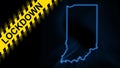 Lockdown Indiana, outline map Coronavirus, Outbreak quarantine