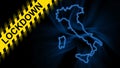 Lockdown Italy, outline map Coronavirus, Outbreak quarantine