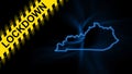 Lockdown Kentucky, outline map Coronavirus, Outbreak quarantine