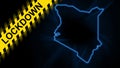 Lockdown Kenya, outline map Coronavirus, Outbreak quarantine