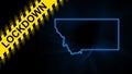 Lockdown Montana, outline map Coronavirus, Outbreak quarantine