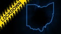 Lockdown Ohio, outline map Coronavirus, Outbreak quarantine