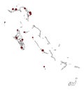 Lockdown Polygonal Carcass Mesh Vector Map of Bahamas Islands