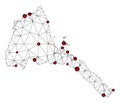 Lockdown Polygonal Carcass Mesh Vector Map of Eritrea